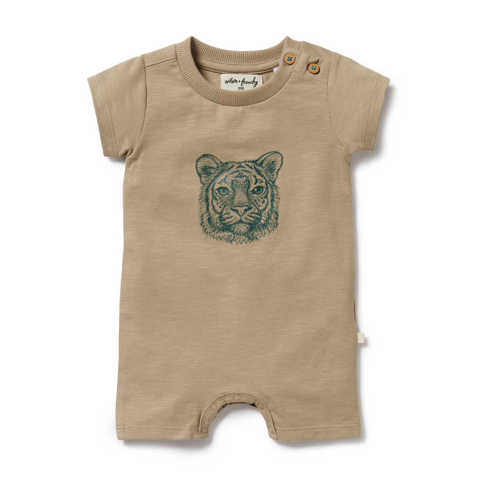 Wilson and Frenchy Organic Boyleg Growsuit Leo Lion | Rompers & Playsuits | Bon Bon Tresor