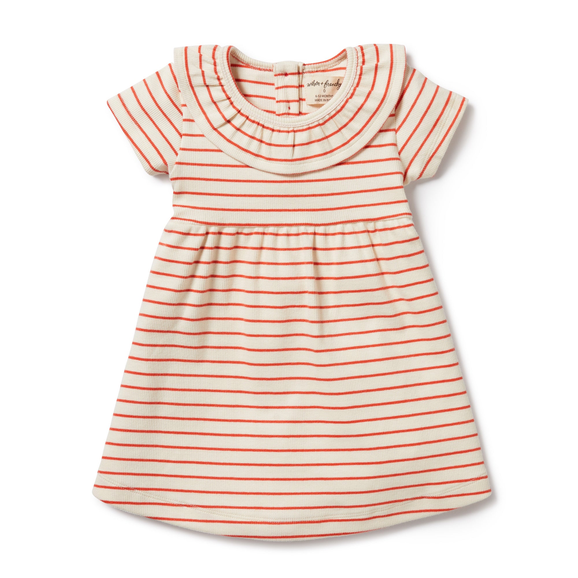 Wilson and Frenchy Organic Stripe Ruffle Dress Petit Rouge | Dresses & Skirts | Bon Bon Tresor