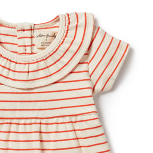Wilson and Frenchy Organic Stripe Ruffle Dress Petit Rouge | Dresses & Skirts | Bon Bon Tresor