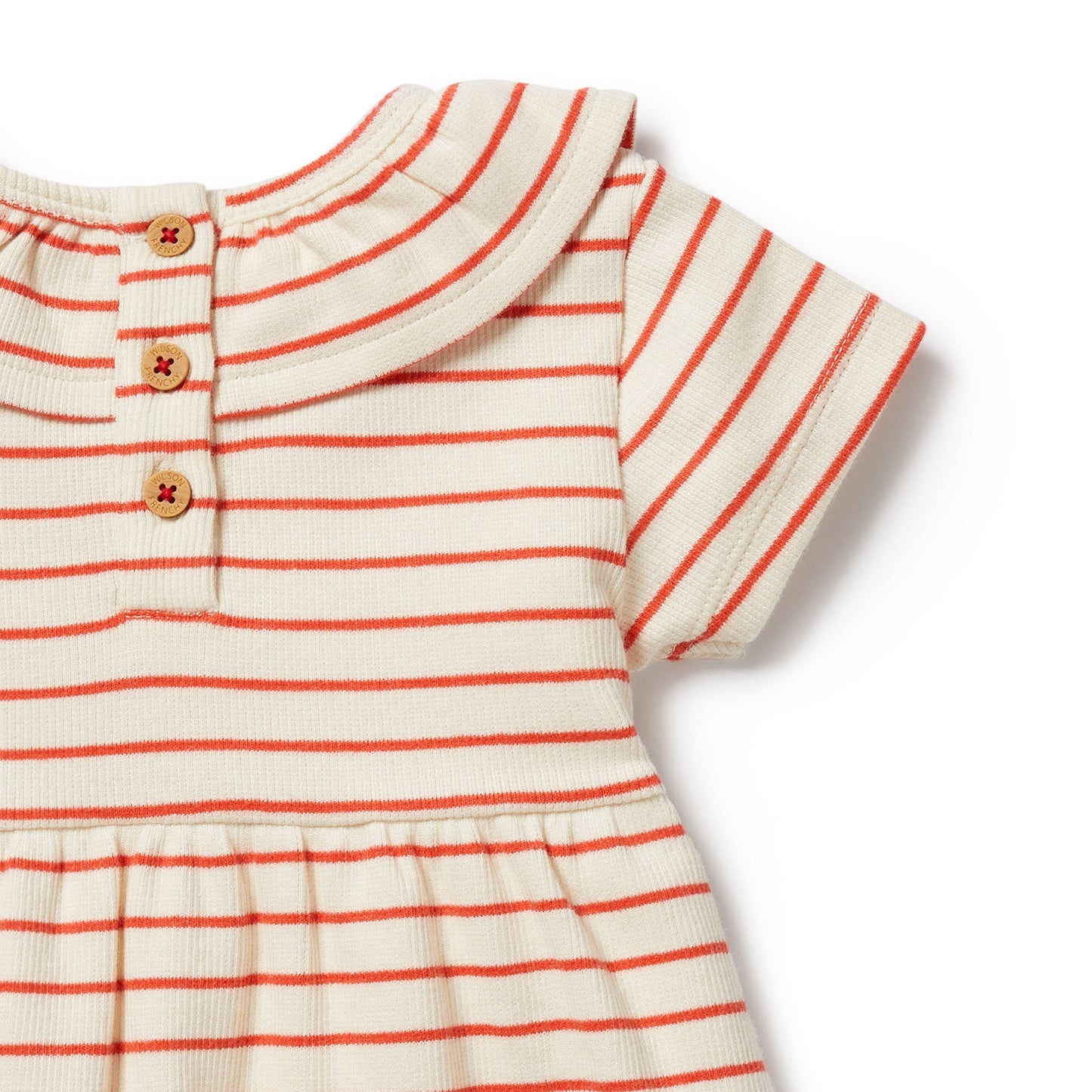 Wilson and Frenchy Organic Stripe Ruffle Dress Petit Rouge | Dresses & Skirts | Bon Bon Tresor