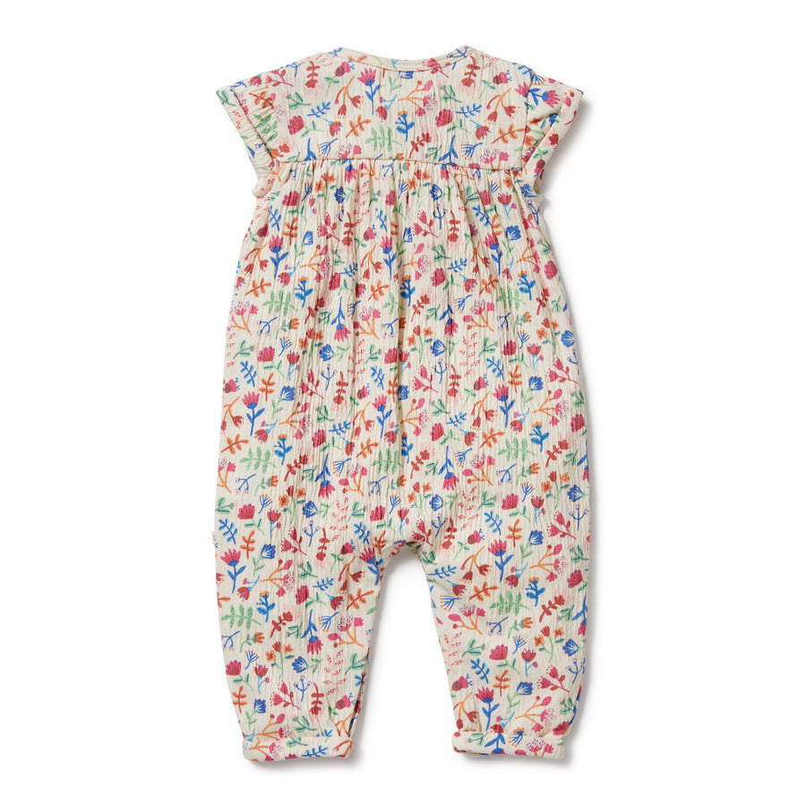 Wilson and Frenchy Crinkle Jumpsuit Tropical Garden | Rompers & Playsuits | Bon Bon Tresor