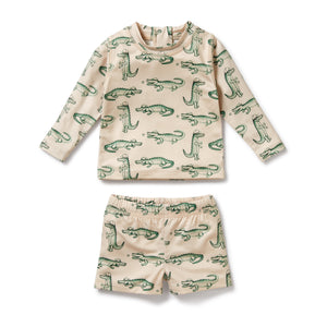 Wilson and Frenchy Rashie Swim Set - Little Croc | Swimwear | Bon Bon Tresor