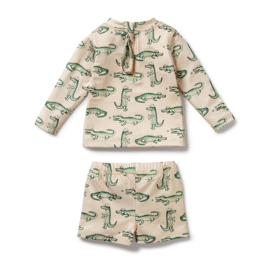 Wilson and Frenchy Rashie Swim Set - Little Croc | Swimwear | Bon Bon Tresor