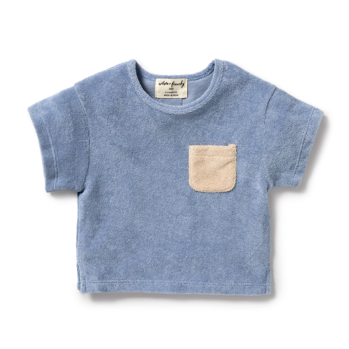 Wilson and Frenchy Organic Terry Tee Dusty Blue | Tops & T-Shirts | Bon Bon Tresor