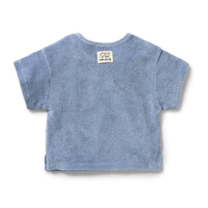 Wilson and Frenchy Organic Terry Tee Dusty Blue | Tops & T-Shirts | Bon Bon Tresor