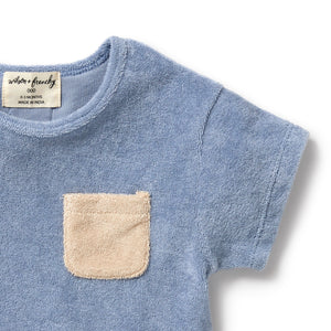 Wilson and Frenchy Organic Terry Tee Dusty Blue | Tops & T-Shirts | Bon Bon Tresor