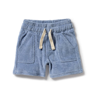 Wilson and Frenchy Organic Terry Short Dusty Blue | Pants & Shorts | Bon Bon Tresor