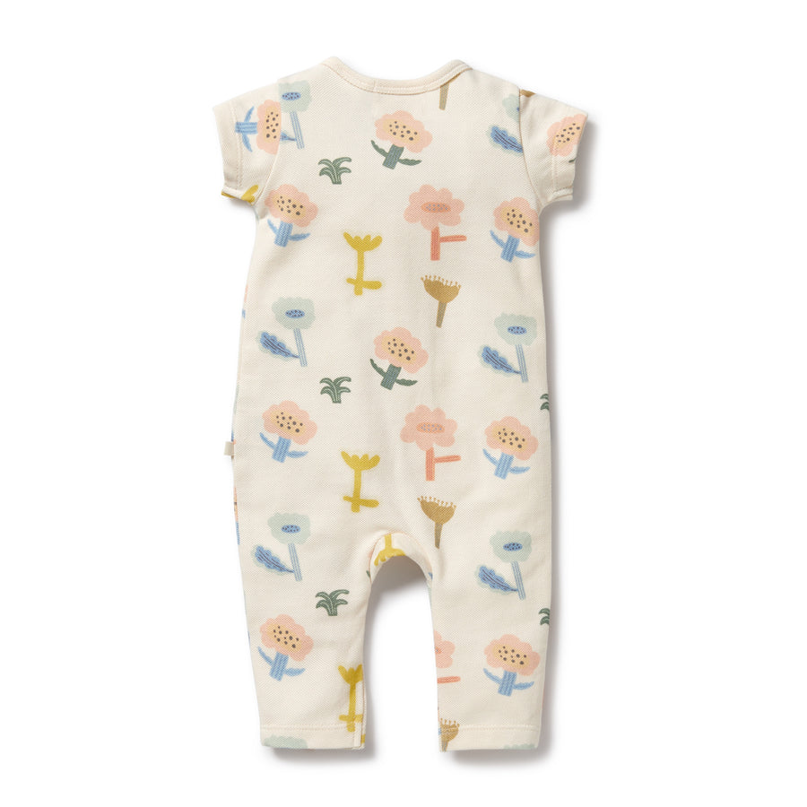 Wilson and Frenchy Organic Ruffle Zipsuit Cookie Cut | Rompers & Playsuits | Bon Bon Tresor