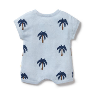 Wilson and Frenchy Organic Knitted Growsuit - Little Palm | Rompers & Playsuits | Bon Bon Tresor