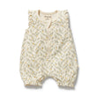 Wilson and Frenchy Lemon Leaf Organic Ruffle Zipsuit | Rompers & Playsuits | Bon Bon Tresor