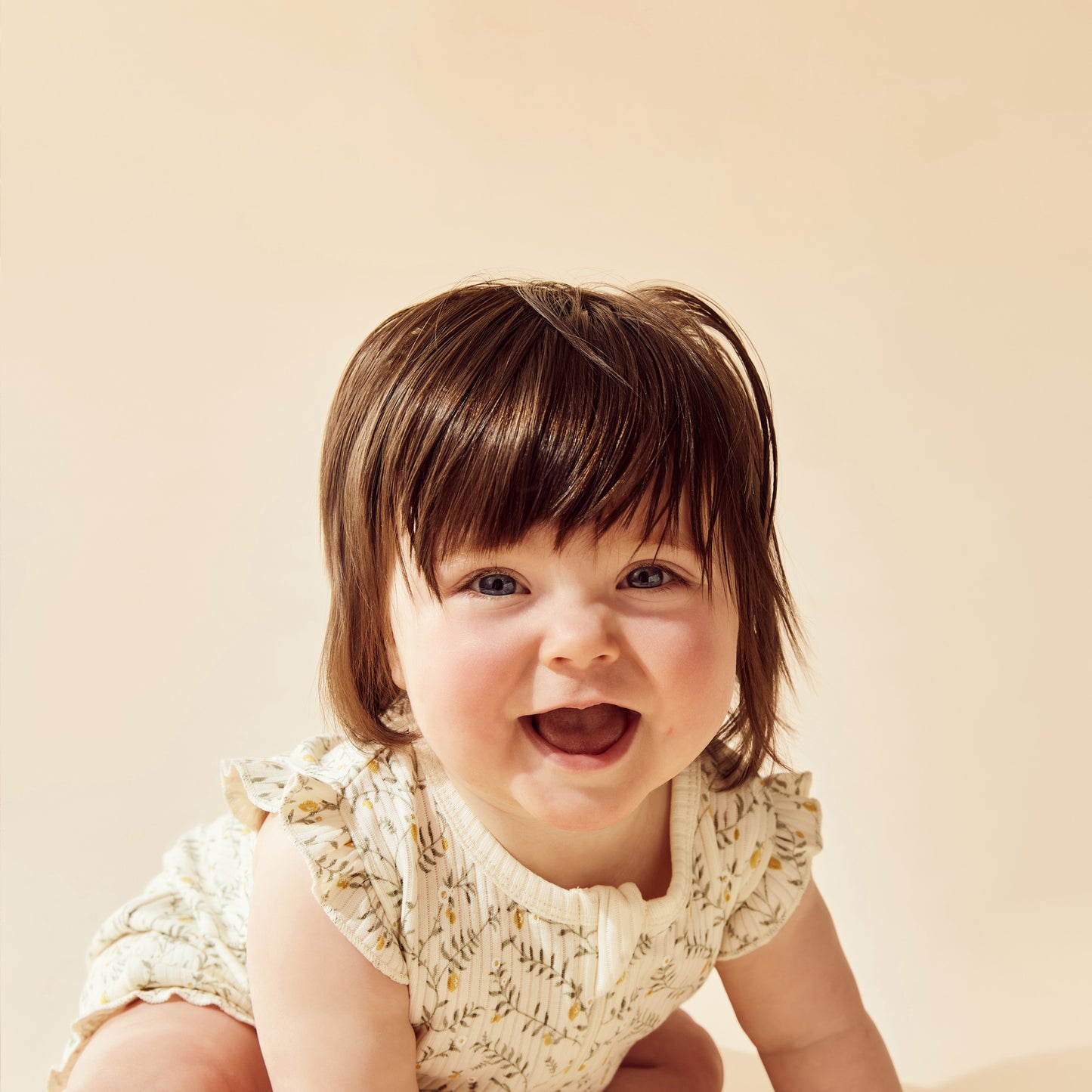 Wilson and Frenchy Lemon Leaf Organic Ruffle Zipsuit | Rompers & Playsuits | Bon Bon Tresor