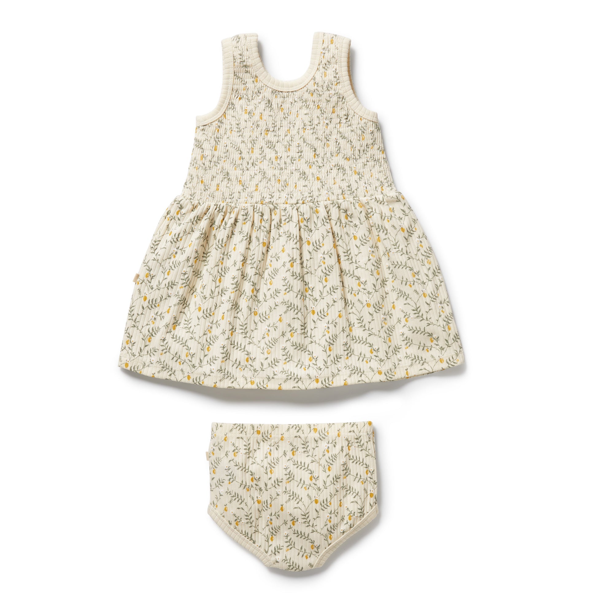Wilson and Frenchy Lemon Leaf Organic Dress Set | Outfit Sets | Bon Bon Tresor
