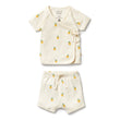 Wilson and Frenchy Piney Pals Organic Pointelle Kimono Set | Outfit Sets | Bon Bon Tresor