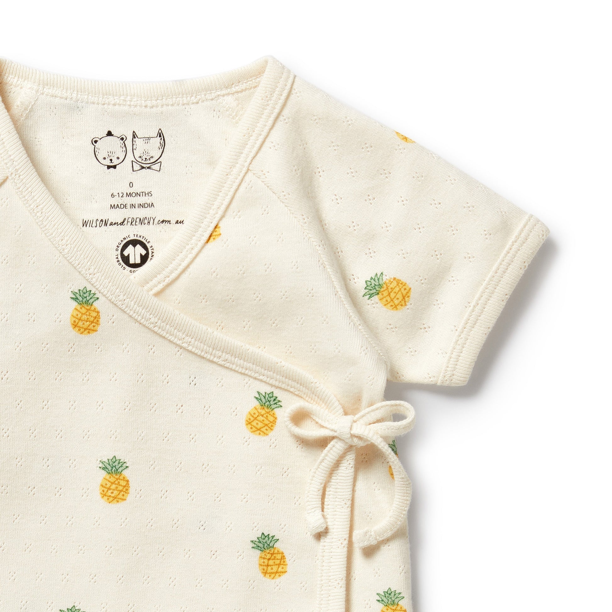 Wilson and Frenchy Piney Pals Organic Pointelle Kimono Set | Outfit Sets | Bon Bon Tresor