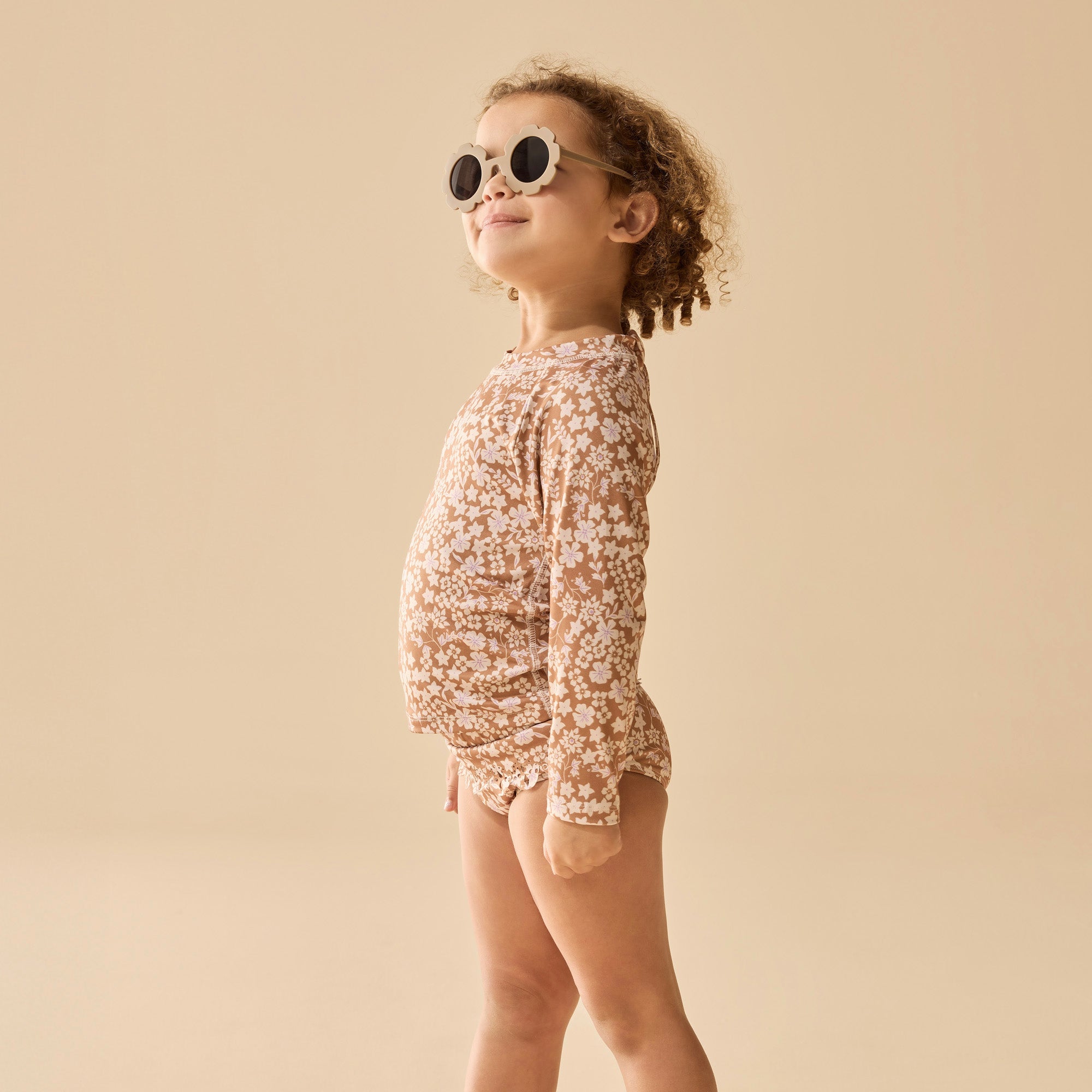 Wilson and Frenchy Hazel Floral Cutwork Rashie Swim Set