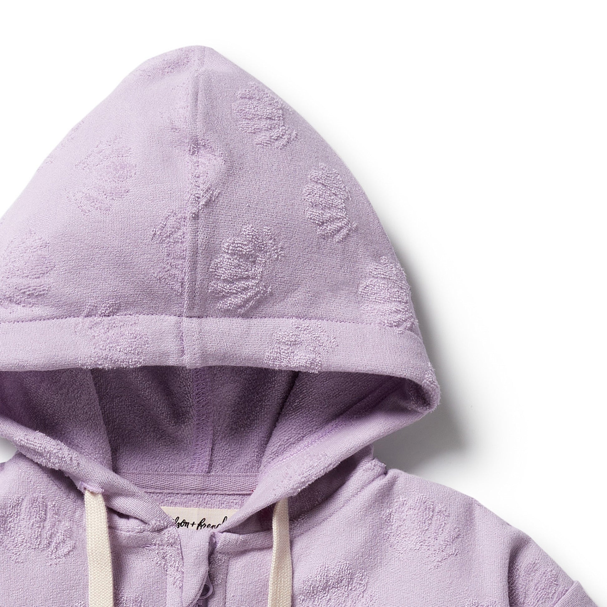 Wilson and Frenchy Girls Lavender Shells Organic Terry Hooded Towel | Swimwear | Bon Bon Tresor