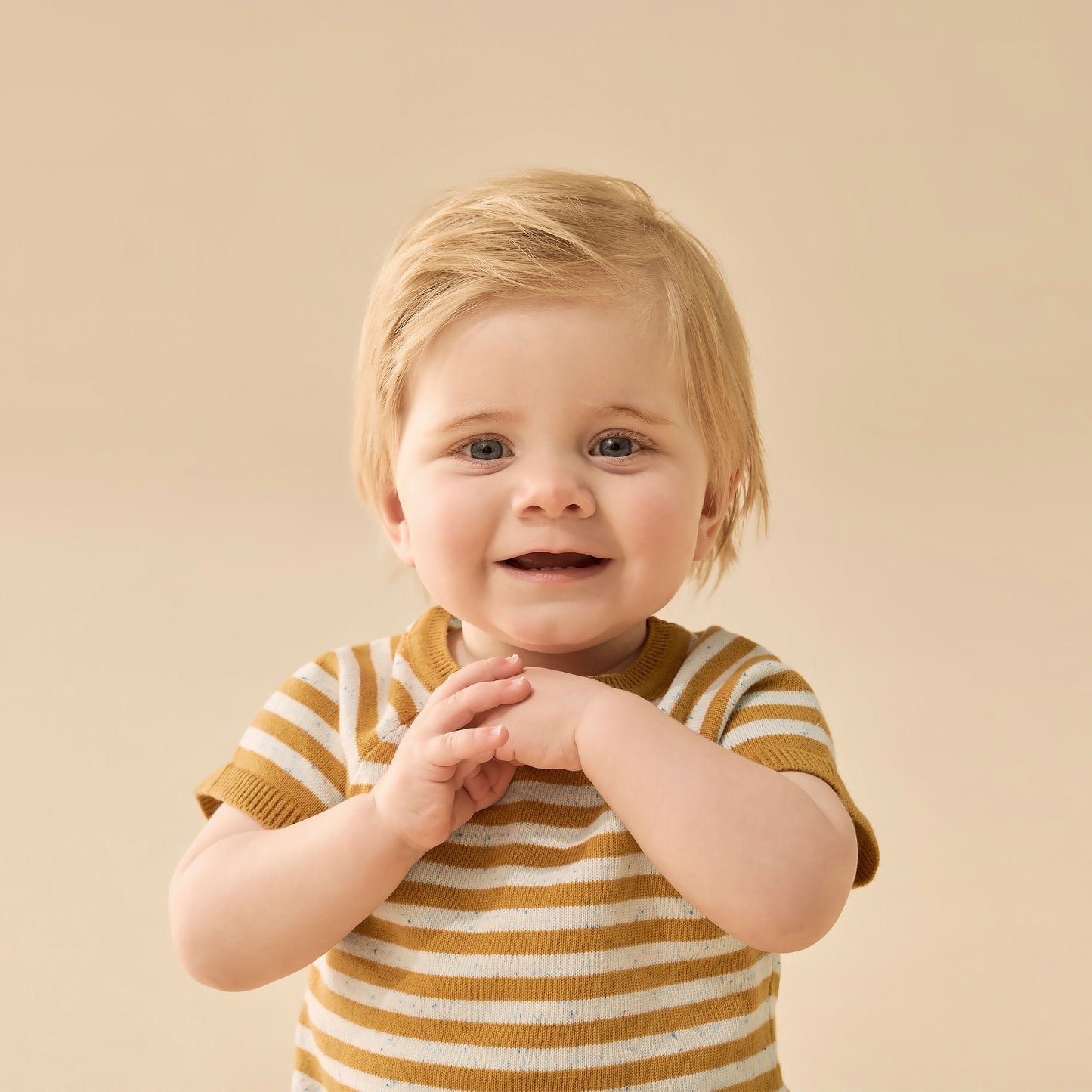 Wilson and Frenchy Golden Wave Stripe Organic Knitted Set | Suits & Sets | Bon Bon Tresor