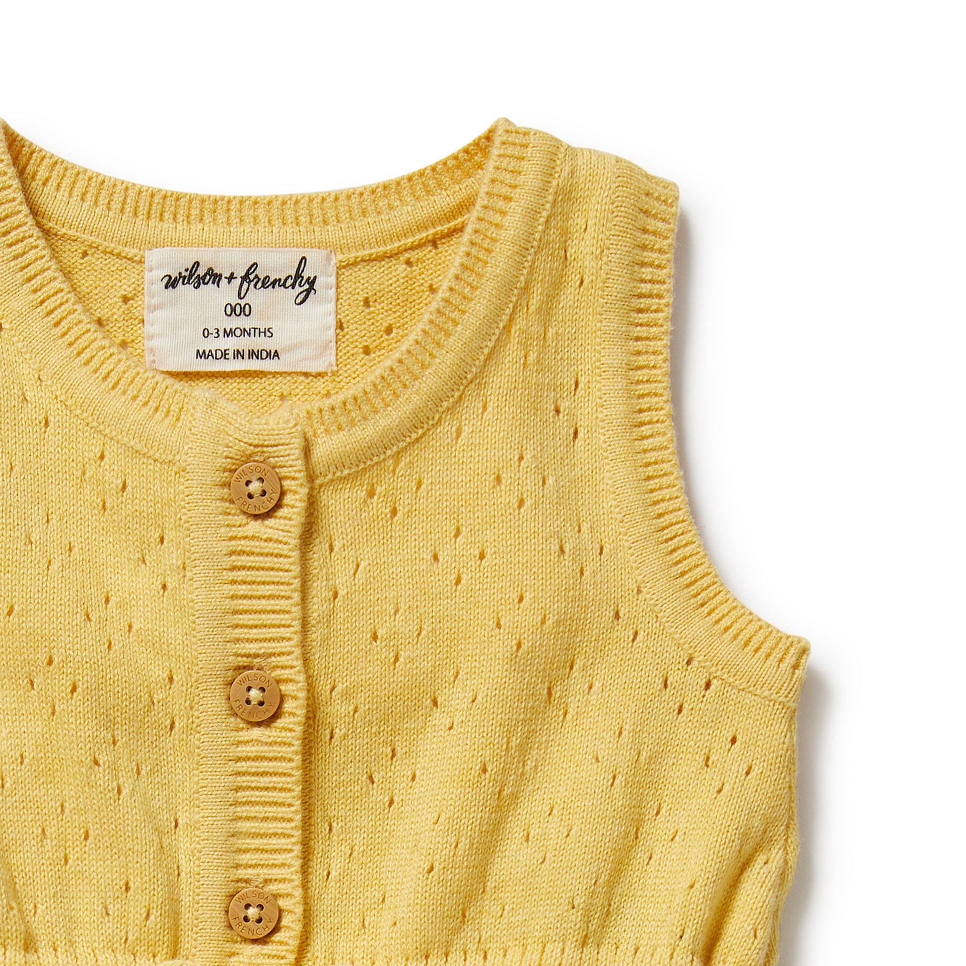 Wilson and Frenchy Sunny Sorbet Organic Knitted Tie Bodysuit | Rompers & Playsuits | Bon Bon Tresor