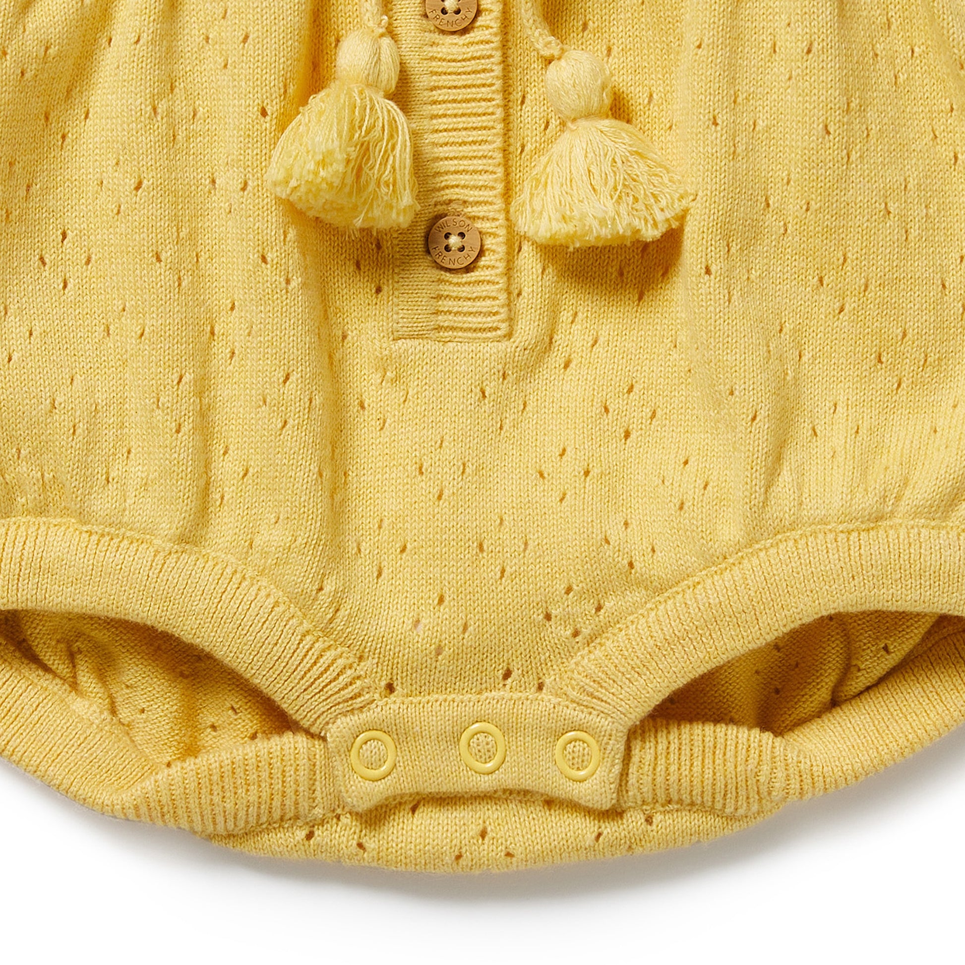 Wilson and Frenchy Sunny Sorbet Organic Knitted Tie Bodysuit | Rompers & Playsuits | Bon Bon Tresor