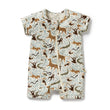 Wilson and Frenchy Mini Jungle Organic Boyleg Zipsuit | Rompers & Playsuits | Bon Bon Tresor