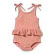 Wilson and Frenchy Baby Girls Organic Knitted Pointelle Playsuit - Petal Pink | Rompers & Playsuits | Bon Bon Tresor