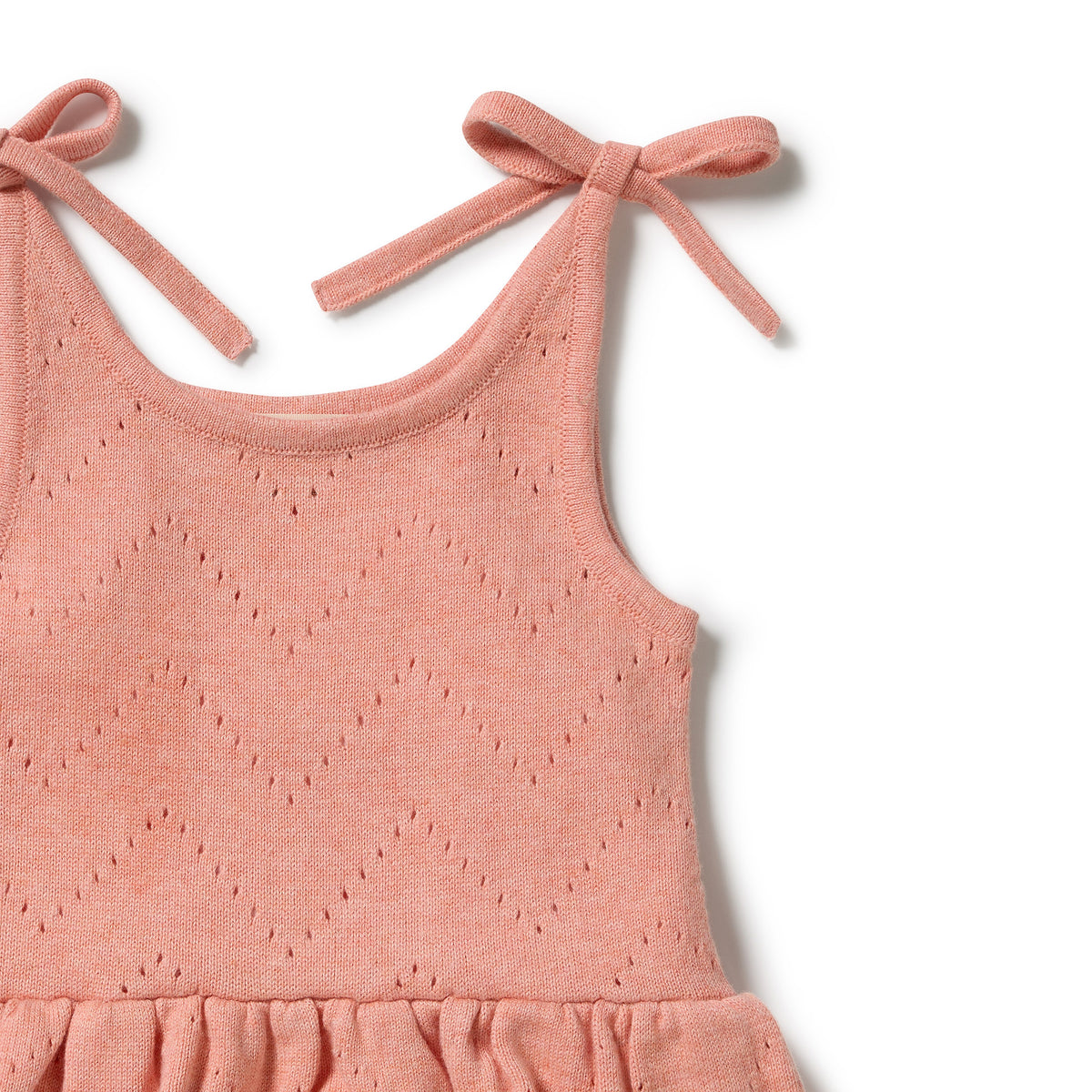 Wilson and Frenchy Baby Girls Organic Knitted Pointelle Playsuit - Petal Pink | Rompers & Playsuits | Bon Bon Tresor