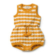 Wilson and Frenchy Baby Girls Organic Knitted Chevron Bodysuit - Marmalade | Rompers & Playsuits | Bon Bon Tresor