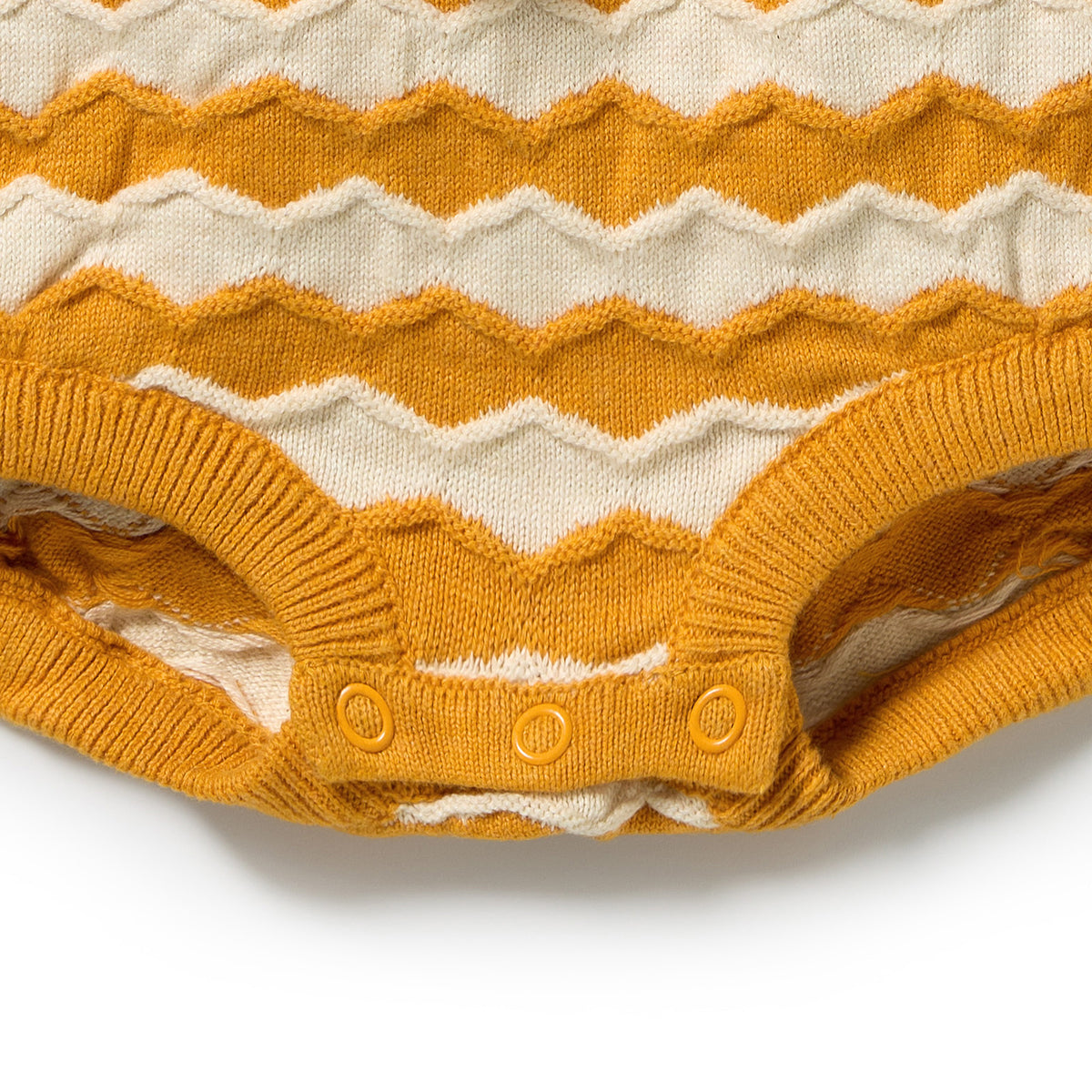 Wilson and Frenchy Baby Girls Organic Knitted Chevron Bodysuit - Marmalade | Rompers & Playsuits | Bon Bon Tresor