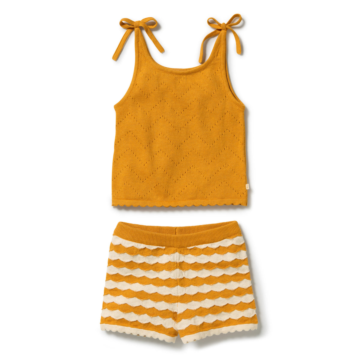 Wilson and Frenchy Baby Girls Organic Knitted Chevron Set - Marmalade | Outfit Sets | Bon Bon Tresor
