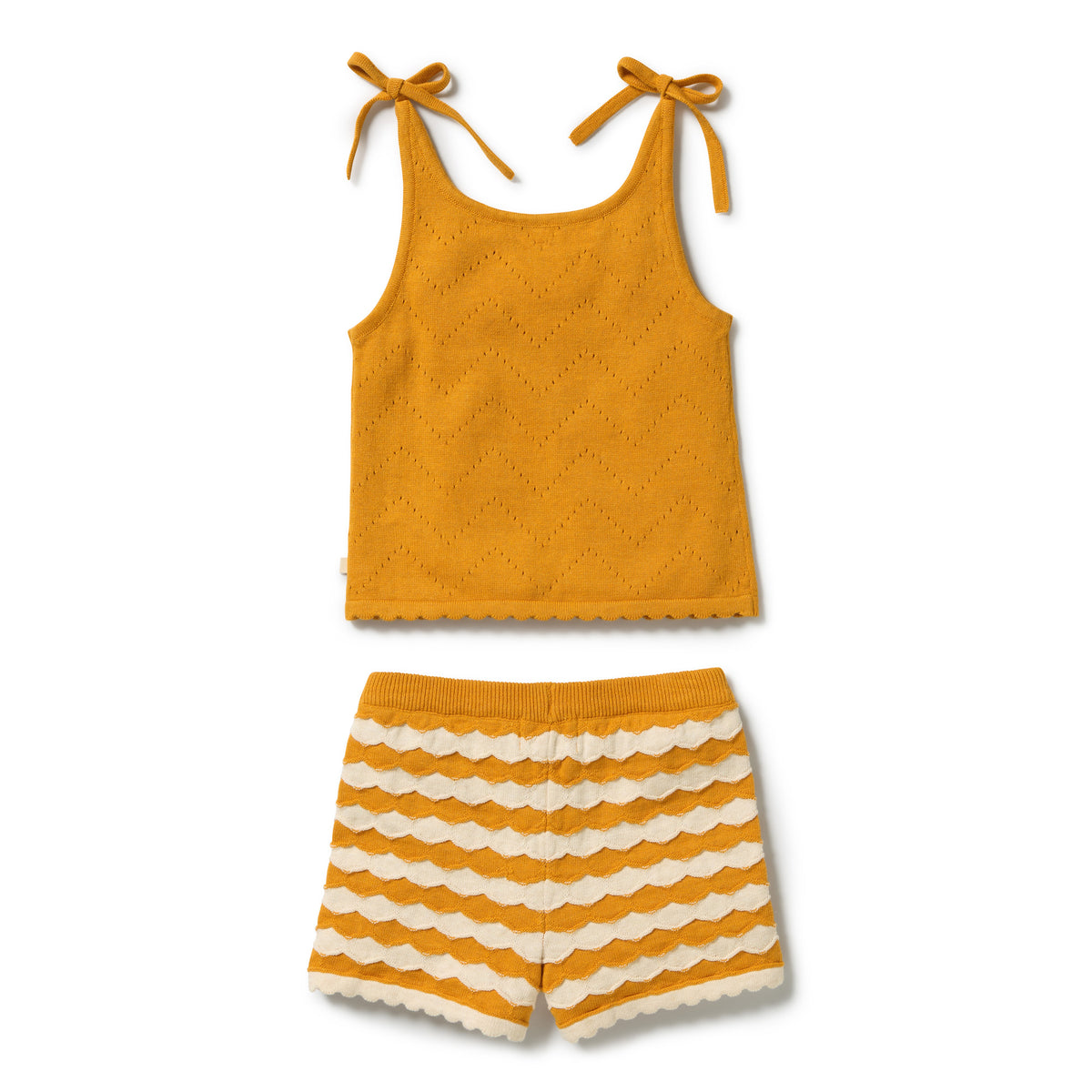 Wilson and Frenchy Baby Girls Organic Knitted Chevron Set - Marmalade | Outfit Sets | Bon Bon Tresor