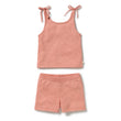 Wilson and Frenchy Baby Girls Organic Knitted Pointelle Set - Petal Pink | Outfit Sets | Bon Bon Tresor