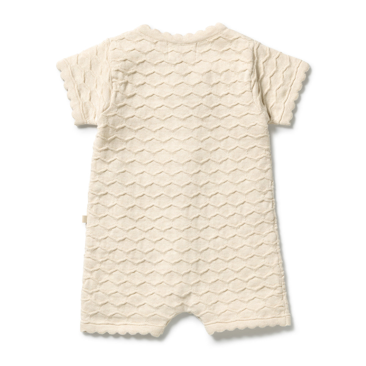 Wilson and Frenchy Organic Knitted Chevron Growsuit - Milk Cloud | Rompers & Playsuits | Bon Bon Tresor