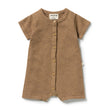 Wilson and Frenchy Organic Knitted Pointelle Growsuit - Ginger Snap | Rompers & Playsuits | Bon Bon Tresor
