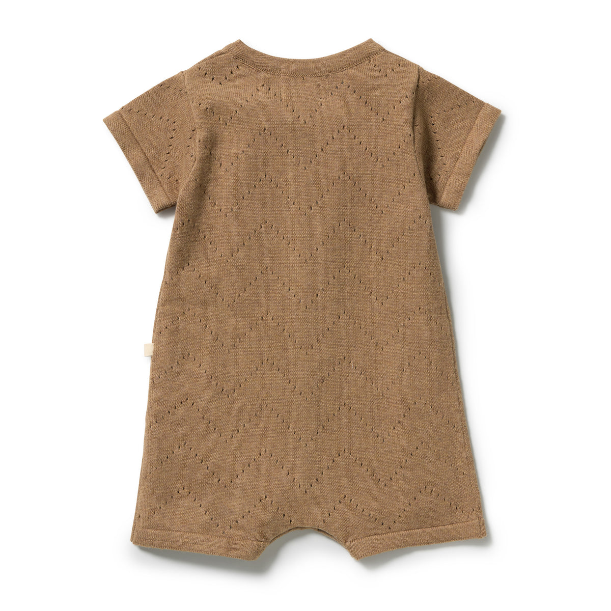 Wilson and Frenchy Organic Knitted Pointelle Growsuit - Ginger Snap | Rompers & Playsuits | Bon Bon Tresor