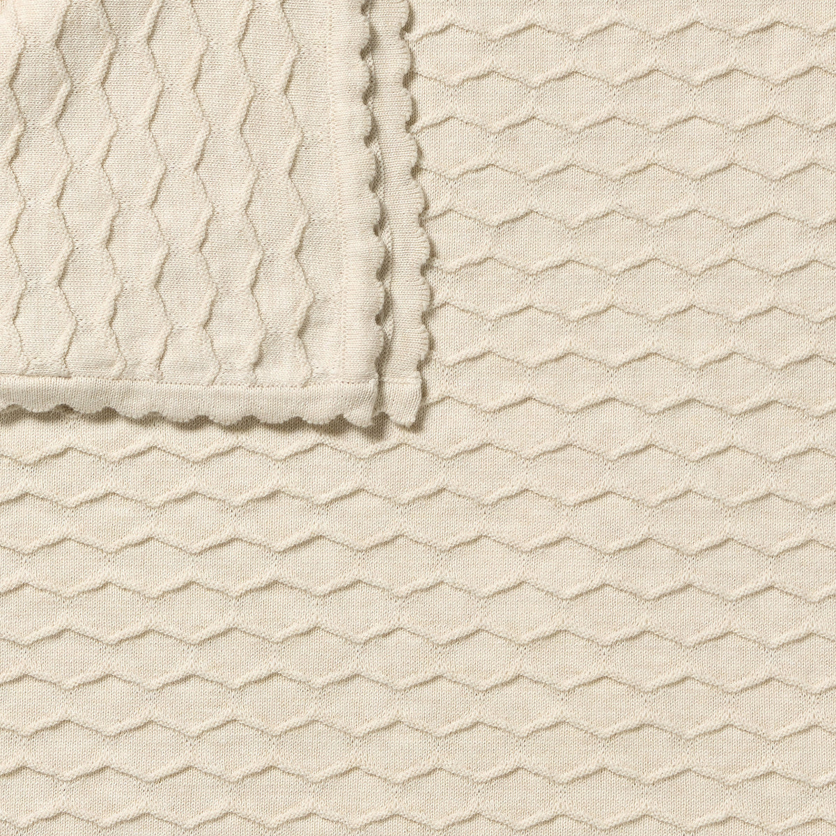 Wilson and Frenchy Milk Cloud Organic Knitted Chevron Blanket | Blankets | Bon Bon Tresor