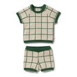 Wilson and Frenchy Baby Boys Lagoon Organic Knitted Check Set | Outfit Sets | Bon Bon Tresor