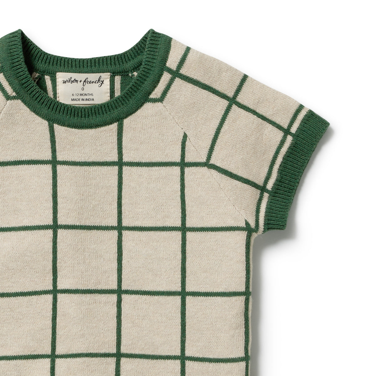Wilson and Frenchy Baby Boys Lagoon Organic Knitted Check Set | Outfit Sets | Bon Bon Tresor