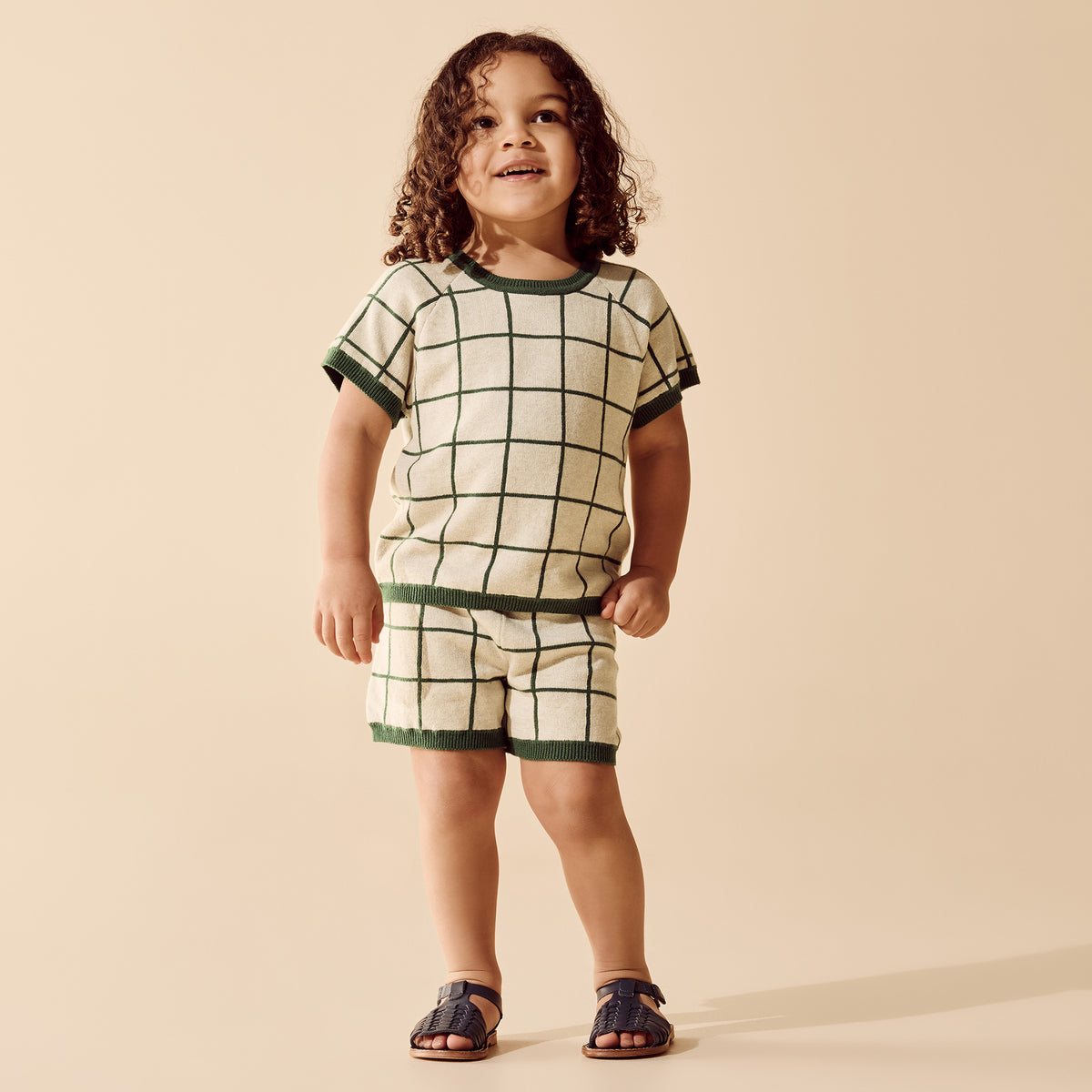 Wilson and Frenchy Baby Boys Lagoon Organic Knitted Check Set | Outfit Sets | Bon Bon Tresor