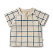 Wilson and Frenchy Baby Bright Blue Check Organic Tee | Tops & Shirts | Bon Bon Tresor