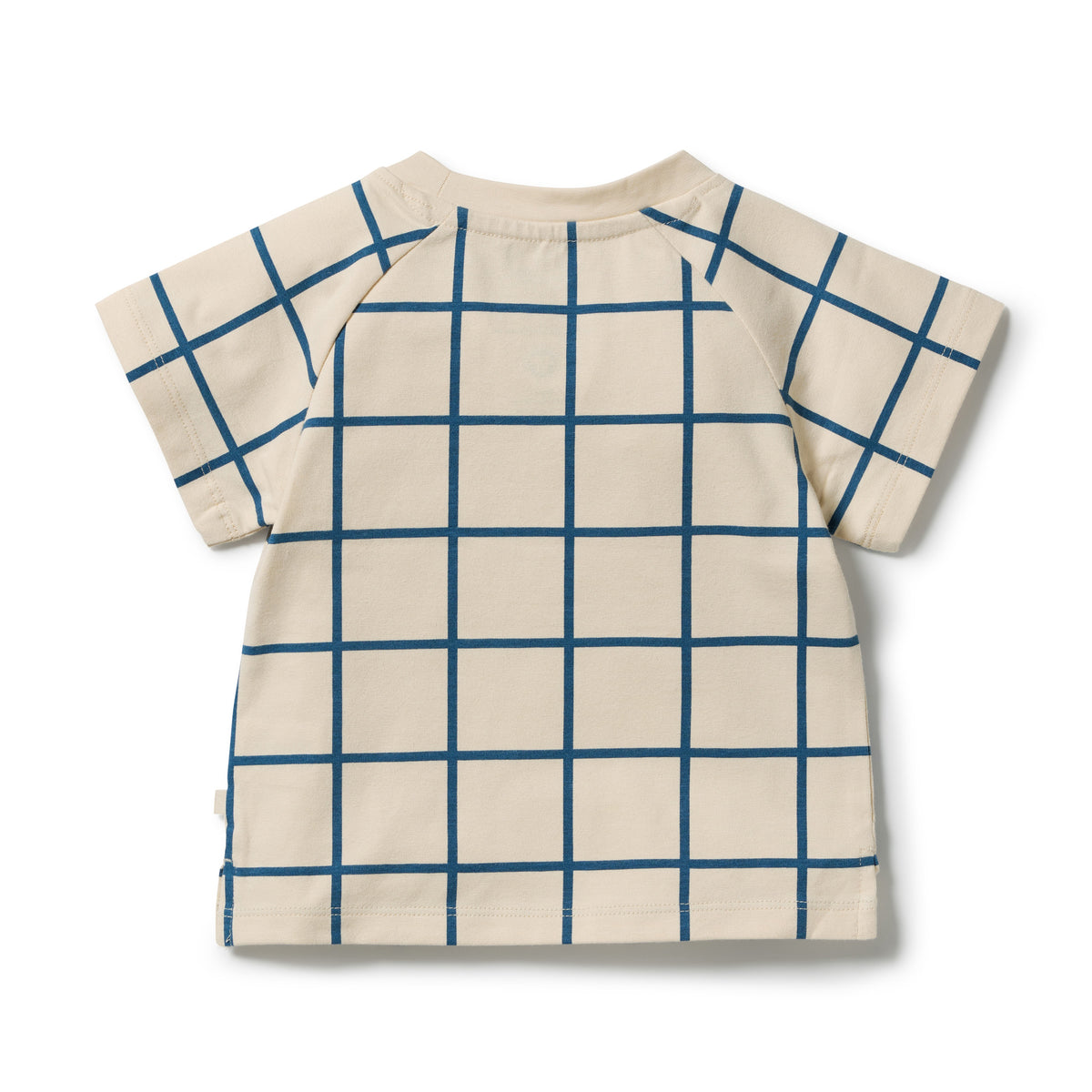 Wilson and Frenchy Baby Bright Blue Check Organic Tee | Tops & Shirts | Bon Bon Tresor