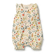 Wilson and Frenchy Baby Girls Organic Ruffle Zipsuit - Summer Garden | Rompers & Playsuits | Bon Bon Tresor