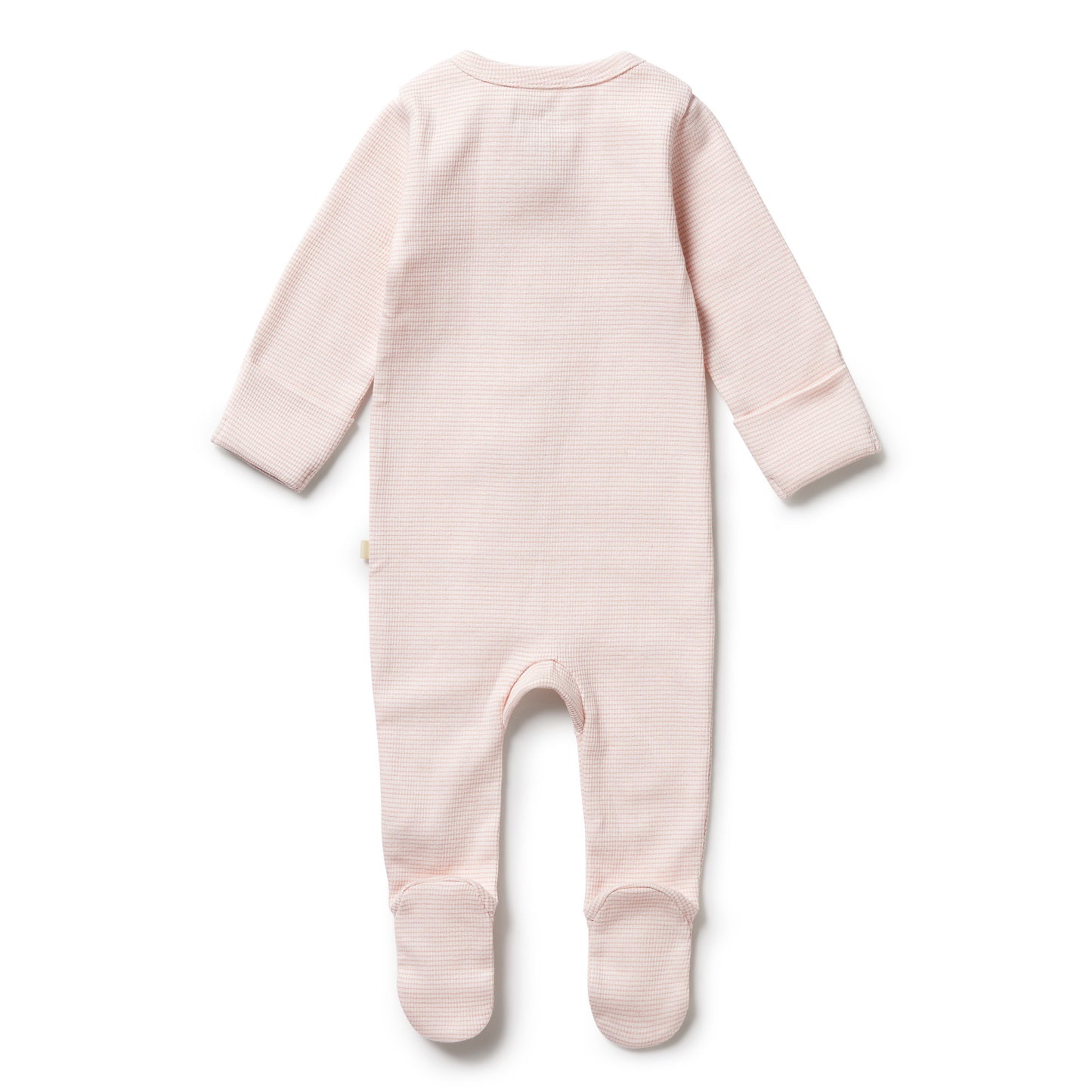 Wilson and Frenchy Organic Stripe Rib Zipsuit with Feet - Cantaloupe | Rompers & Playsuits | Bon Bon Tresor