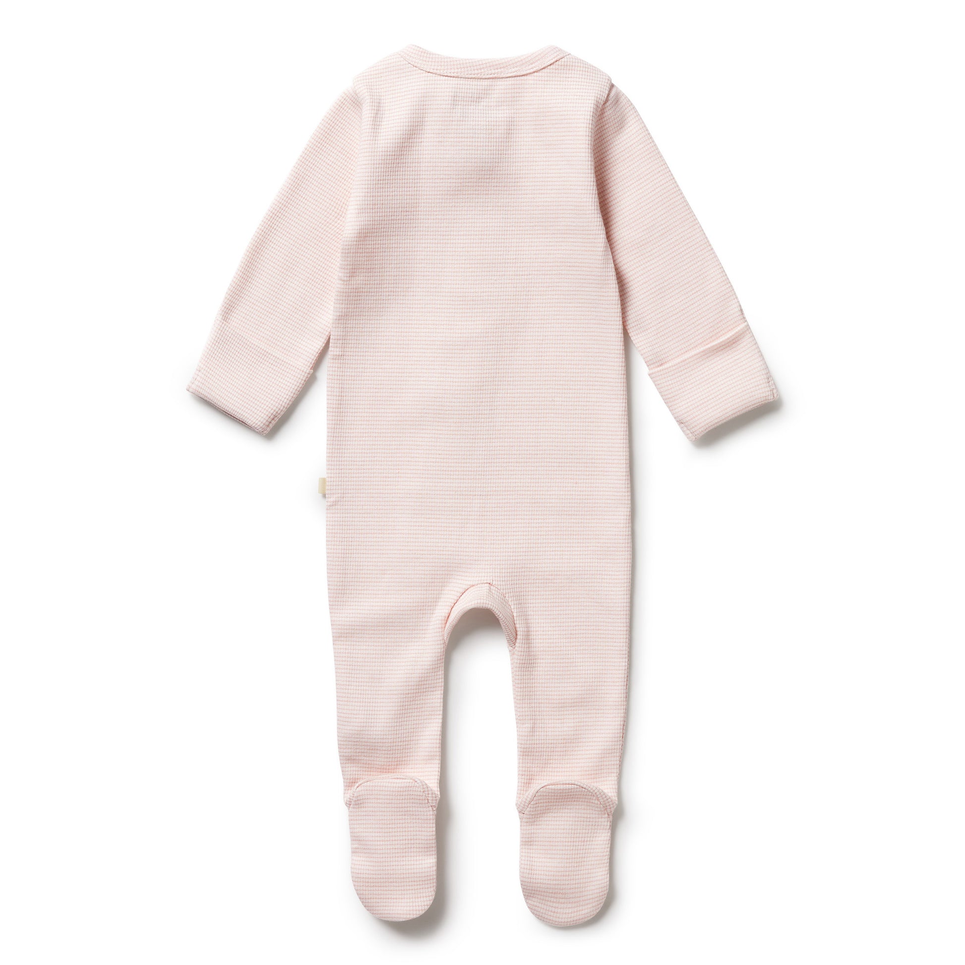 Wilson and Frenchy Organic Stripe Rib Zipsuit with Feet - Cantaloupe | Rompers & Playsuits | Bon Bon Tresor