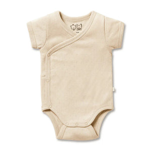 Wilson and Frenchy Organic Pointelle Kimono Bodysuit - Clay | Rompers & Playsuits | Bon Bon Tresor
