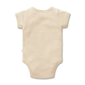 Wilson and Frenchy Organic Pointelle Kimono Bodysuit - Clay | Rompers & Playsuits | Bon Bon Tresor