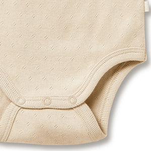 Wilson and Frenchy Organic Pointelle Kimono Bodysuit - Clay | Rompers & Playsuits | Bon Bon Tresor