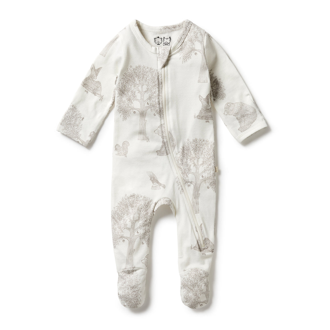 Wilson and Frenchy Organic Zipsuit with Feet - Welcome To The World | Rompers & Playsuits | Bon Bon Tresor