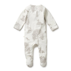 Wilson and Frenchy Organic Zipsuit with Feet - Welcome To The World | Rompers & Playsuits | Bon Bon Tresor