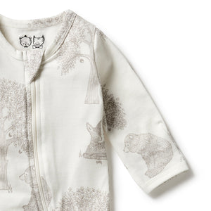 Wilson and Frenchy Organic Zipsuit with Feet - Welcome To The World | Rompers & Playsuits | Bon Bon Tresor