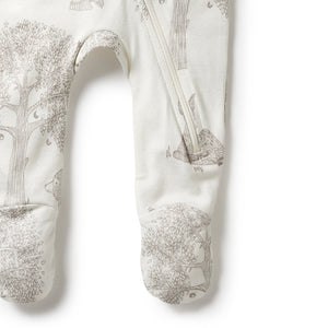 Wilson and Frenchy Organic Zipsuit with Feet - Welcome To The World | Rompers & Playsuits | Bon Bon Tresor